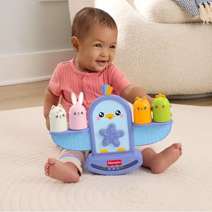 6 ay ve üzeri bebekler için duyusal gelişime yardımcı özelliklere sahip üst üste dizme oyuncağı, gelişime yardımcı oyunlar, Fisher-Price Çıngıraklı Minik Kuş, JLG00