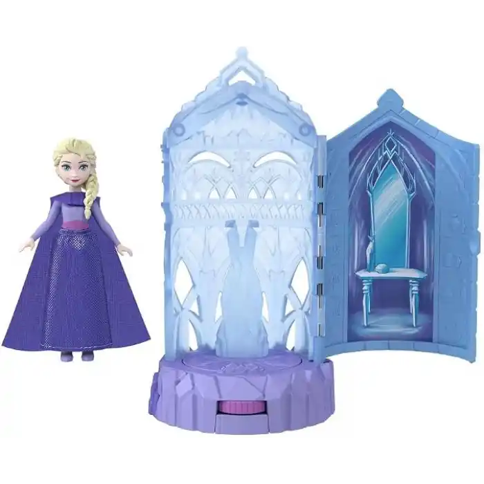 Mattel Disney Karlar Ülkesi sürpriz küçük bebek ve mini kale oyun setleri, dönerek ortaya çıkan sürpriz bebek, filmlerden ilham alan Buz Kalesi Sürprizi (Stiller çeşitlilik gösterebilir), JCR85