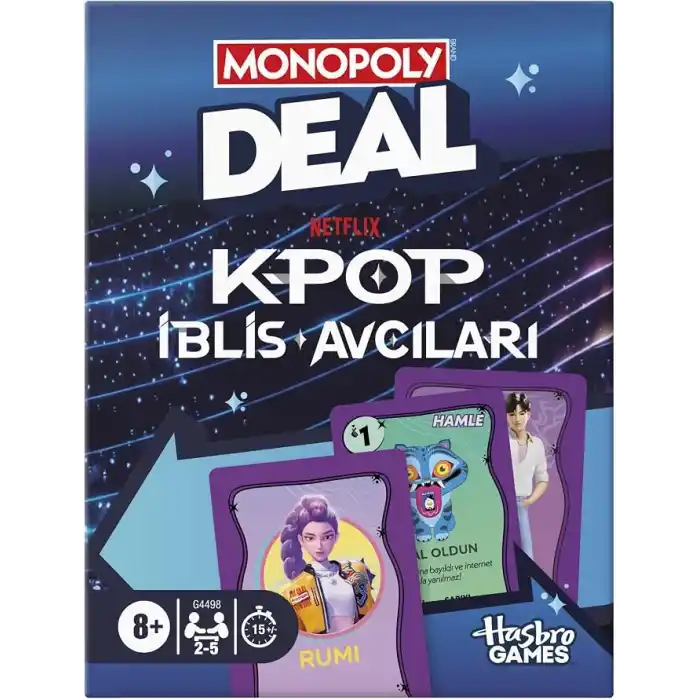 Monopoly Deal: KPop Demon Hunters Card Game | Family Games for Kids, Tweens, Teens, and Adults | 2-5 Players | 15 mins. | Ages 8+ - Türkçe versiyonu