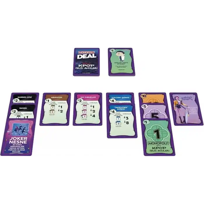 Monopoly Deal: KPop Demon Hunters Card Game | Family Games for Kids, Tweens, Teens, and Adults | 2-5 Players | 15 mins. | Ages 8+ - Türkçe versiyonu