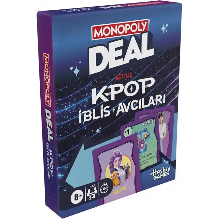 Monopoly Deal: KPop Demon Hunters Card Game | Family Games for Kids, Tweens, Teens, and Adults | 2-5 Players | 15 mins. | Ages 8+ - Türkçe versiyonu