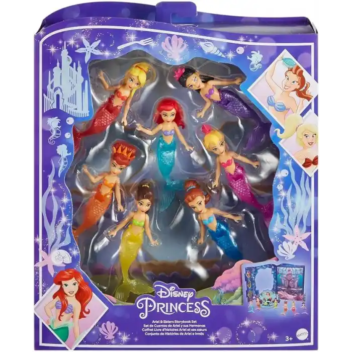 Mattel Ariel ve Kız Kardeşleri Oyun Seti Disney prensesi oyuncakları, Ariel ve kız kardeşleri hikaye seti HLW96