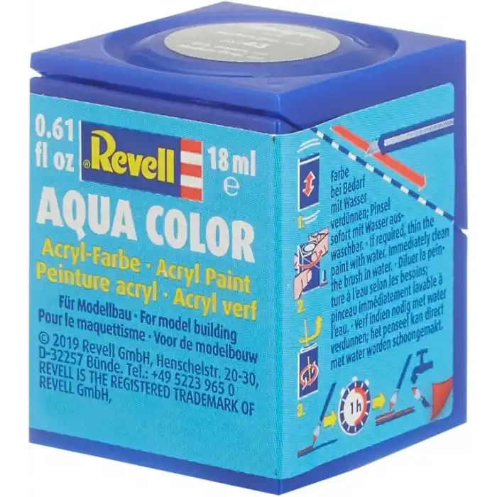 Revell - Su Bazlı Maket Boyası Gri Mat 18 Ml (36143)