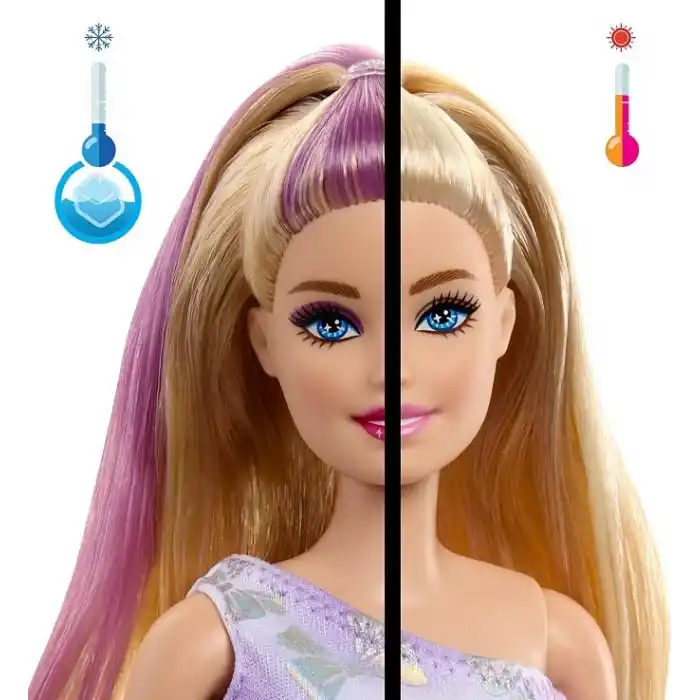 Barbie Parti Paketi bebek ve aksesuarlar, Minik Dostumun Doğum Günü serisi Doğum Günü Fiyonkları seti ve renk değişimi ile pasta süsleme etkinliği dahil 10 sürpriz, JFG70