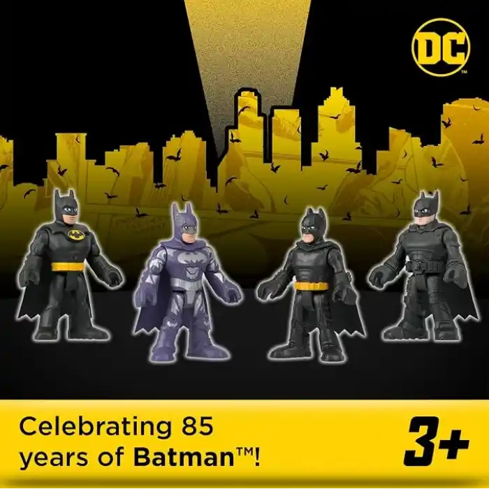 Fisher Price Imaginext DC Süper Arkadaşlar Batman Oyuncakları 85. Yıl Dönümü Hatıra Seti, 3 Yaş ve Üzeri Hayranlar için Film Tarzlı