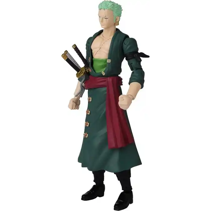 Anime Heroes Tek Parça Figürler Roronoa Zoro Aksiyon Figürü, Değiştirilebilir Kollar ve Yüzler ile Mafsallı Zoro Anime Figürü, Bandai Tek Parça Aksiyon Figürleri Korsan Oyuncakları Serisi, 17 cm