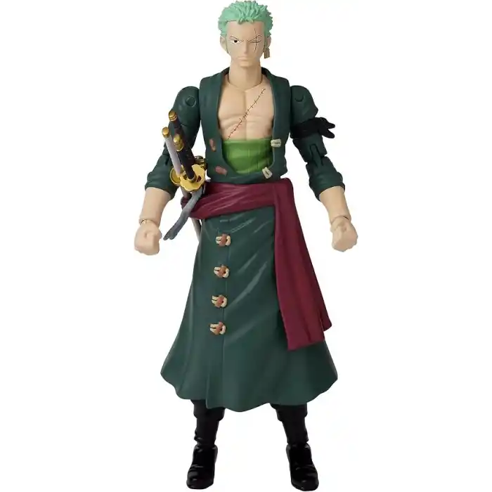 Anime Heroes Tek Parça Figürler Roronoa Zoro Aksiyon Figürü, Değiştirilebilir Kollar ve Yüzler ile Mafsallı Zoro Anime Figürü, Bandai Tek Parça Aksiyon Figürleri Korsan Oyuncakları Serisi, 17 cm