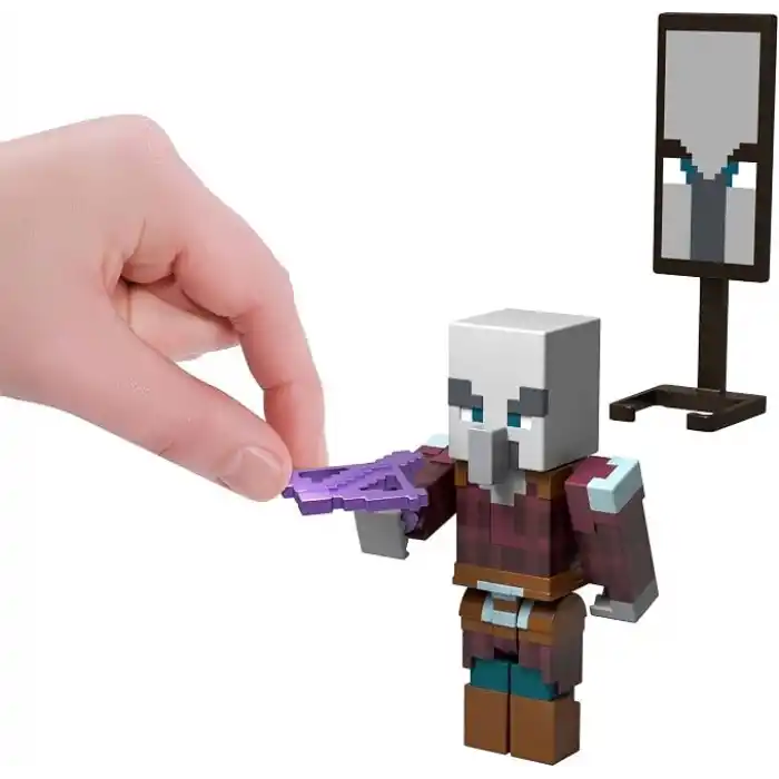 8 cmlik koleksiyona uygun Mattel Minecraft Köy Baskını Paketi, Steve dahil 3 aksiyon figürü ve aksesuarlar, JJT18