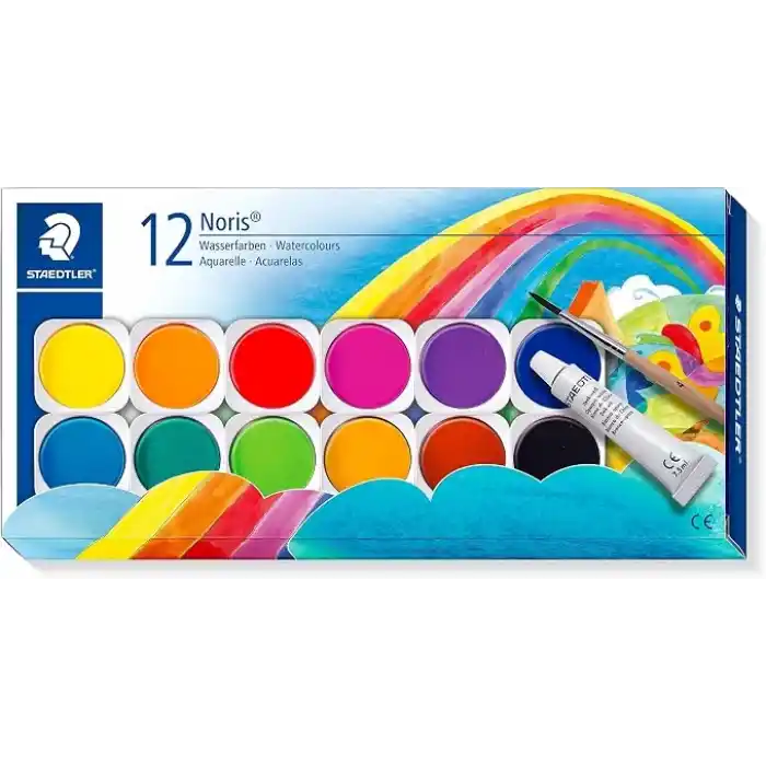 Staedtler 888 Nc12 Noris Clup Sulu Boya 12li 1 Tüp Opak Beyaz Boya Ve Fırça
