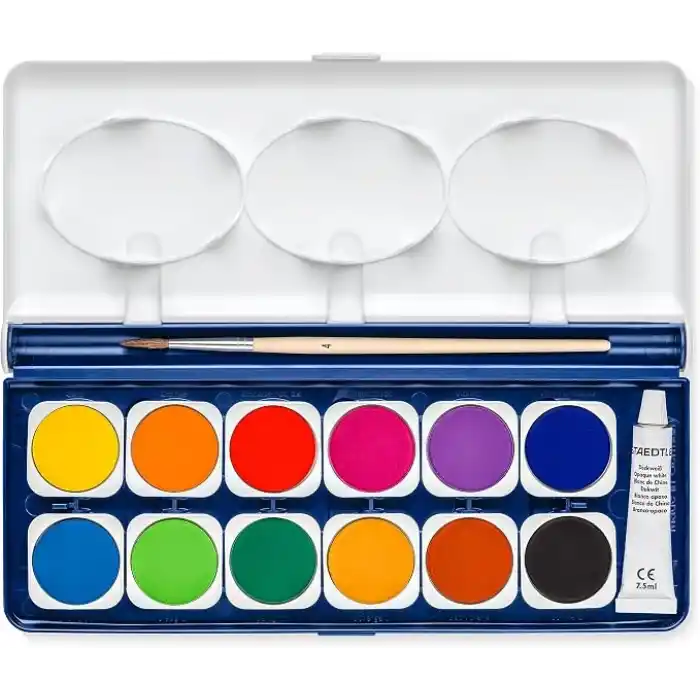 Staedtler 888 Nc12 Noris Clup Sulu Boya 12li 1 Tüp Opak Beyaz Boya Ve Fırça