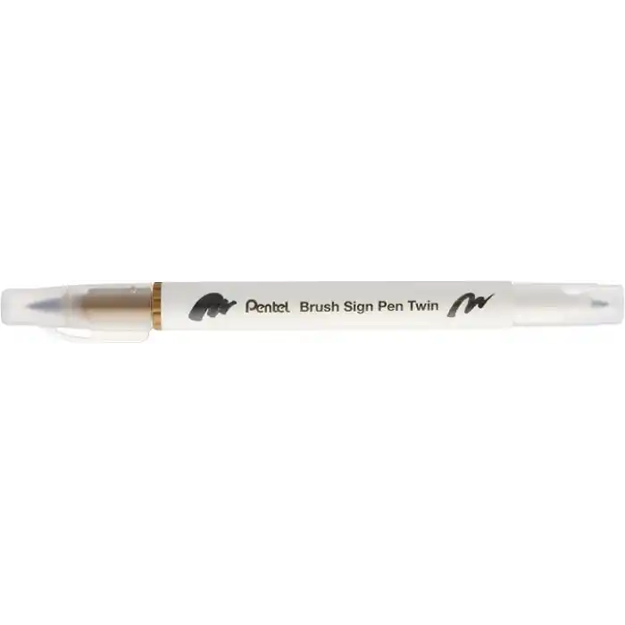 Pentel Brush Sing Pen Twin Çift Taraflı Fırça Uçlu Kalem TOPRAK
