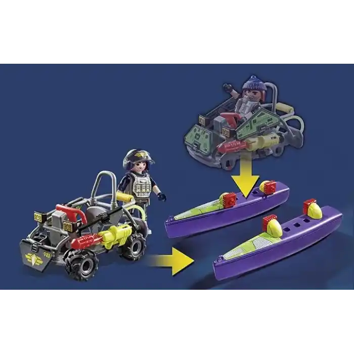 Playmobil City Action 71147 Swat-Multi-Terrain-Quad, Dönüştürülebilir Sek Sürat Teknesi, 5 Yaş ve Üzeri Çocuklar İçin Oyuncak