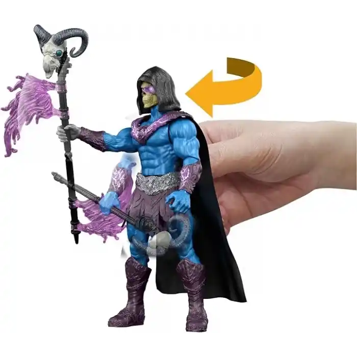 14 cmlik Masters of the Universe İskelet Asası ile Özel İskeletor Aksiyon Figürü, döndür-bırak özellikli aksiyon hareketi ve aksesuar, 2026 yapımı filmden uyarlanmış süper kötü oyuncağı, JKJ00