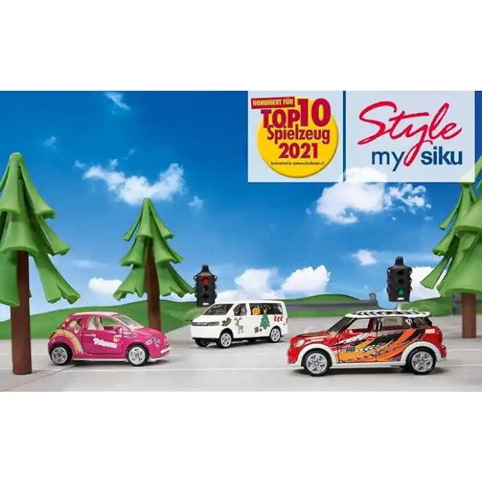 Siku 6503, zanaat seti, metal/plastik, pembe, oyuncak araba, özel tasarım için çıkartma levhalı