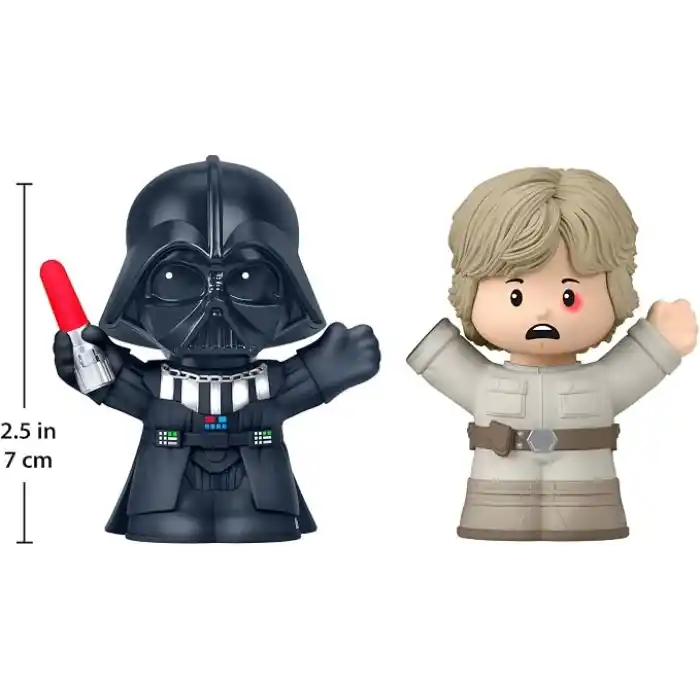 Hayranlar için özel Little People Collector STAR WARS: I Am Your Father seti, sergileme kutusunda Darth Vader ve Luke Skywalker figürleri, JFW74