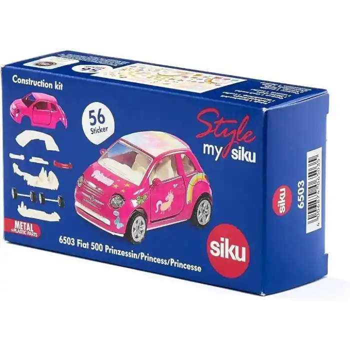 Siku 6503, zanaat seti, metal/plastik, pembe, oyuncak araba, özel tasarım için çıkartma levhalı