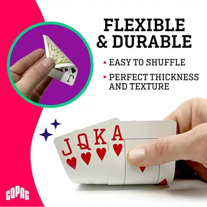 Copag 1546%100 Plastik Oyun Kartları - Bridge Boyu, Jumbo Endeks, Siyah & Altın Sarısı İki Deste