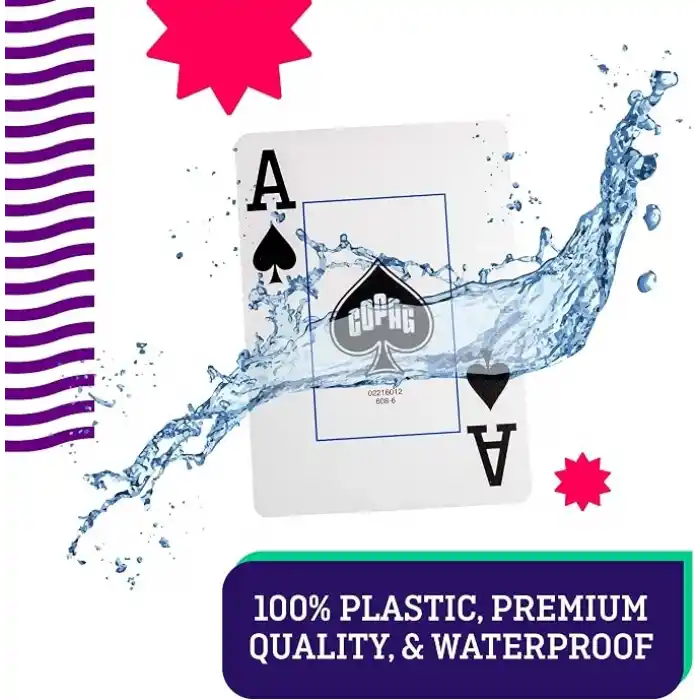 Copag 1546%100 Plastik Oyun Kartları - Bridge Boyu, Jumbo Endeks, Siyah & Altın Sarısı İki Deste