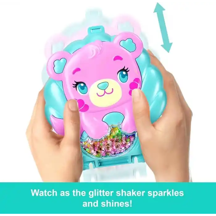 Polly Pocket bebekler ve oyun seti, Işıltılı Ada taşınabilir mini oyun seti, 1 mikro deniz kızı bebek, okyanus canlıları ve temaya uygun aksesuarlar, JCB16