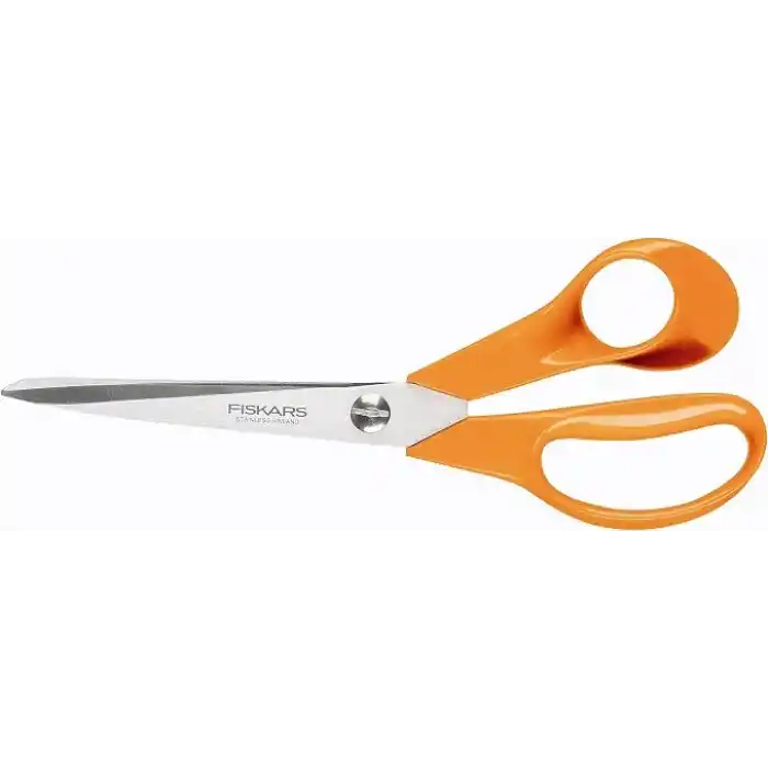 Fiskars El sanatları, dikiş ve ofis işleri için evrensel makas, Klasik, Uzunluk: 21 cm, Sağ elini kullananlar için, Turuncu, 1005148