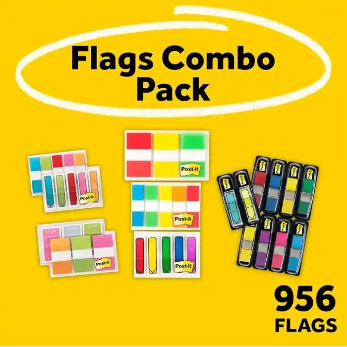 Post-it Bayraklar ve Sekmeler Değer Paketi, Ultimate Business ve Study Pack, 956 Organizasyon için Çeşitli Bayraklar (683-AVP-SIOC)