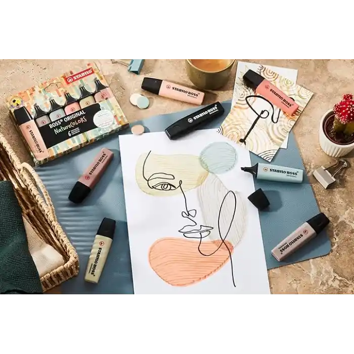 STABILO BOSS ORIGINAL NatureCOLORS - Fosforlu Kalem - 4lü Paket - Çeşitli Renkler