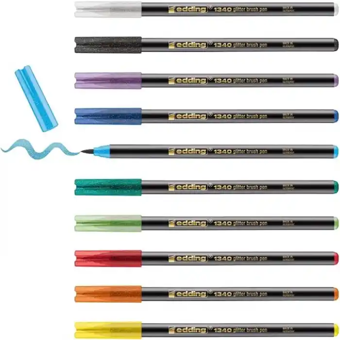 edding 1340 simli fırça uçlu keçeli kalem 10lu set