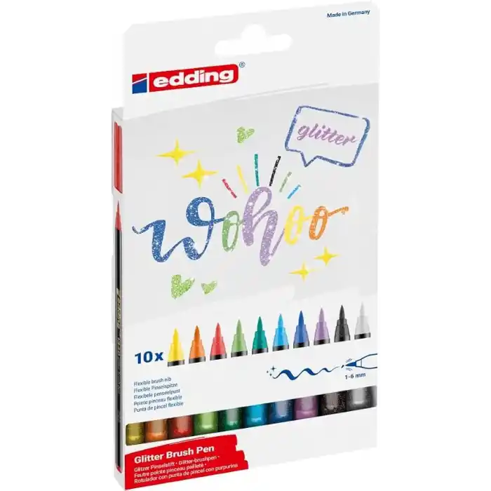 edding 1340 simli fırça uçlu keçeli kalem 10lu set