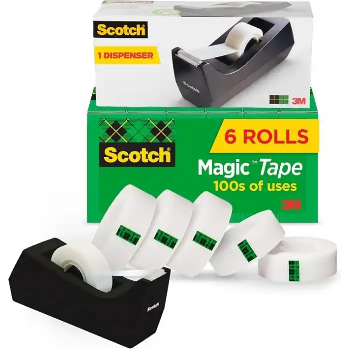 Magic Tape Value Pack W/dispenser, 3/4 x 1000 ,1 Core, 6/Paket