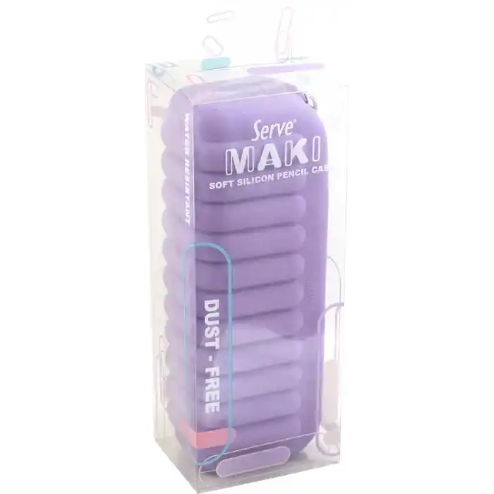 SERVE MAKI KALEM CANTASI AÇIK MOR SILIKON GOVDE