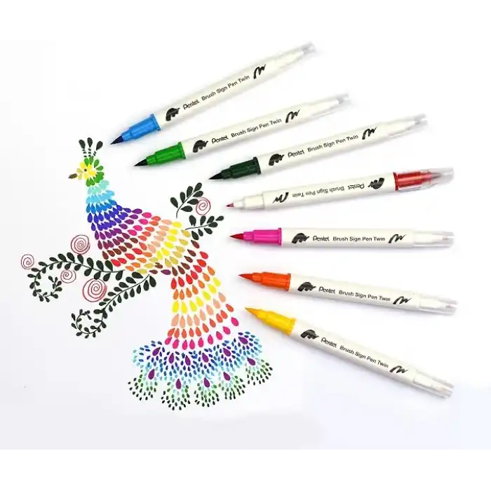 Pentel Brush Sing Pen Twin Çift Taraflı Fırça Uçlu Kalem