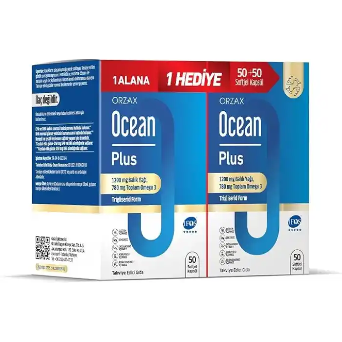 Ocean Plus 1200 Mg Omega3 Balık Yağı 100 Kapsül