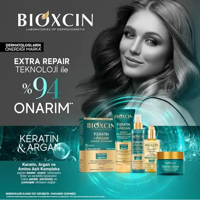 Bioxcin Keratin & Argan Onarıcı Bakım Şampuan 300 ml 3 Al 2 Öde - Yıpranmış Ve Hassas Saçlar