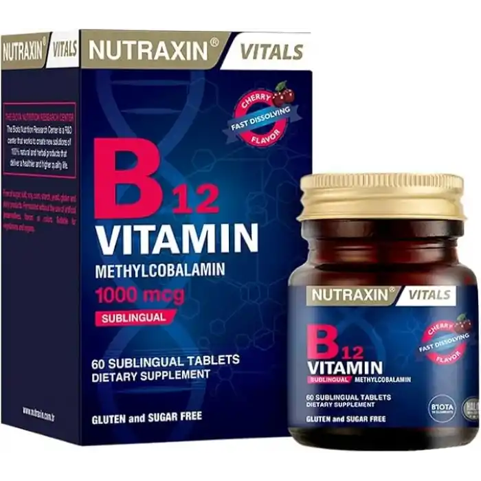 Nutraxin B12 Vitamin 1000 mcg 60 Tablet Takviye Edici Gıda