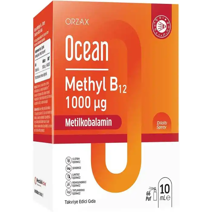 Ocean Methyl B12 1000 mcg Metilkobalamin içeren Dilaltı Sprey (1 x 10 mL)