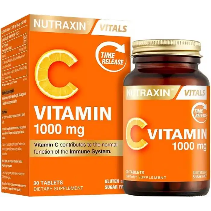 Nutraxin Vitals Vitamin C 1000 mcg 30 Tablet Takviye Edici Gıda