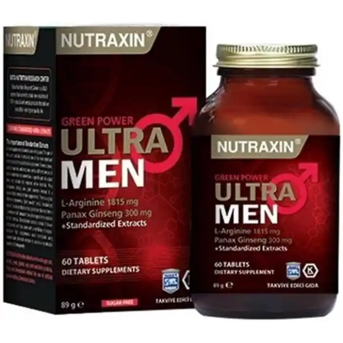 Nutraxin Green Power Ultra Men L-Arginine 60 Tablet Takviye Edici Gıda