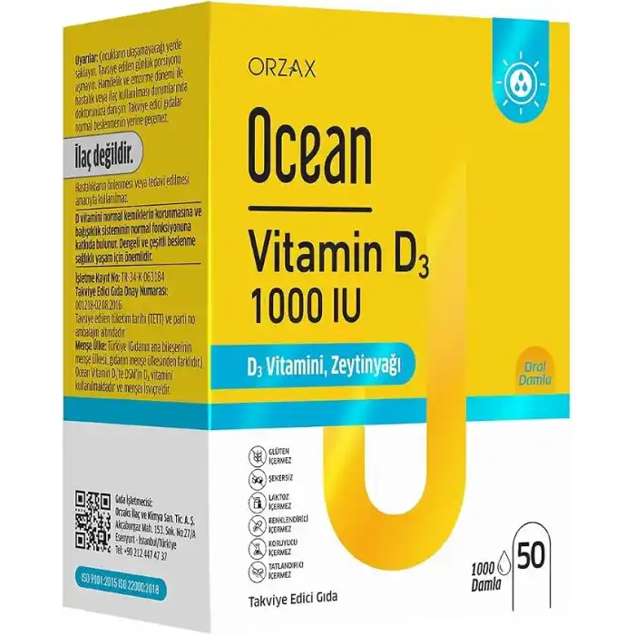 Ocean Vitamin D3 Damla 1000 IU 50ml