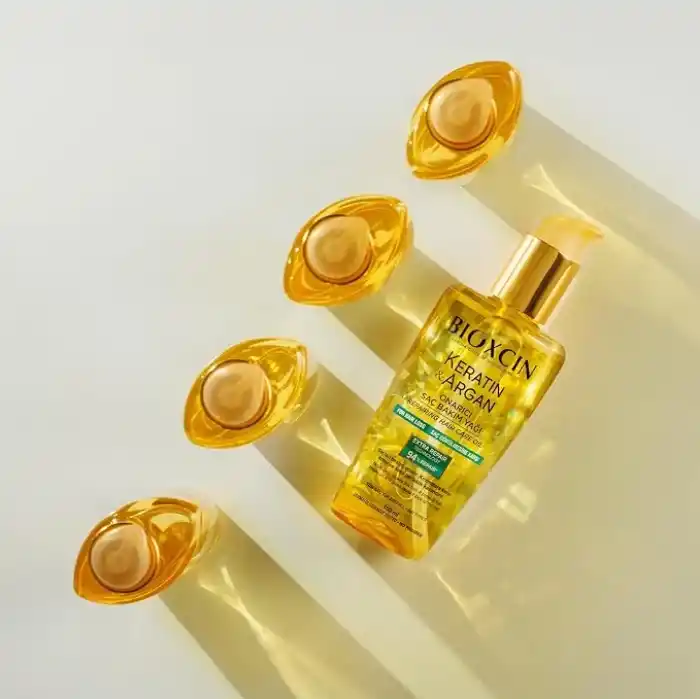 Bioxcin Keratin & Argan Onarıcı Saç Bakım Yağı 150 ml – Yıpranmış Saçlar İçin Nemlendirici ve Parlaklık Veren Bakım