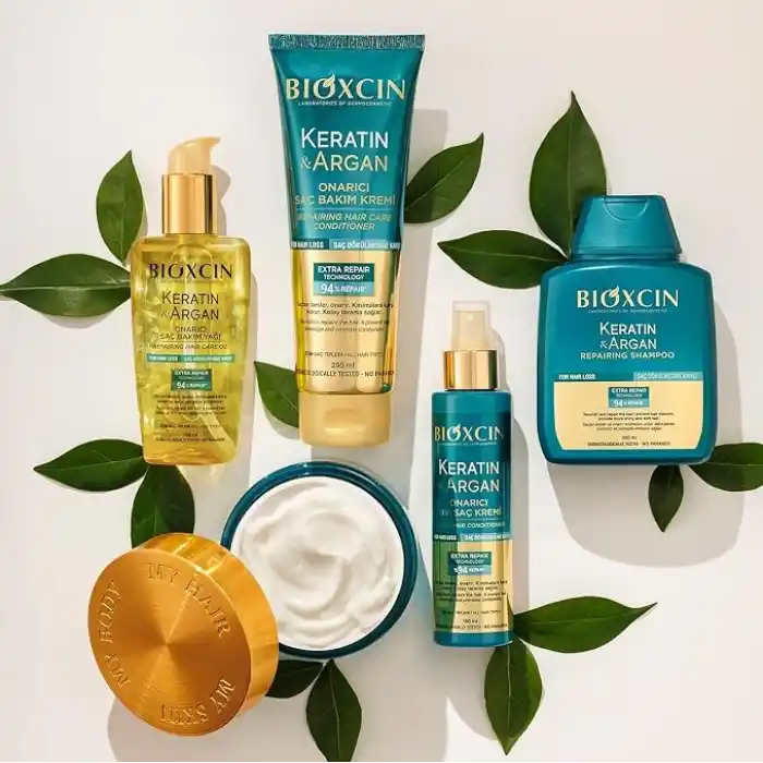 Bioxcin Keratin & Argan Onarıcı Saç Bakım Yağı 150 ml – Yıpranmış Saçlar İçin Nemlendirici ve Parlaklık Veren Bakım
