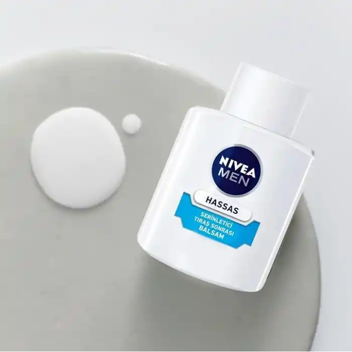 NIVEA Men Hassas Serinletici Tıraş Sonrası Balsam 100 ml, Hassas Ciltler, Alkolsüz Formül, Hızlı Emilir