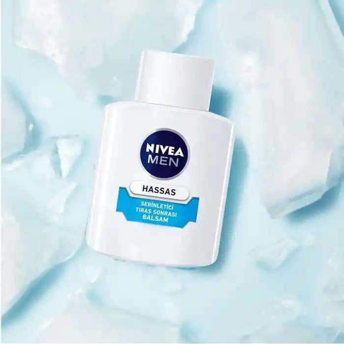 NIVEA Men Hassas Serinletici Tıraş Sonrası Balsam 100 ml, Hassas Ciltler, Alkolsüz Formül, Hızlı Emilir