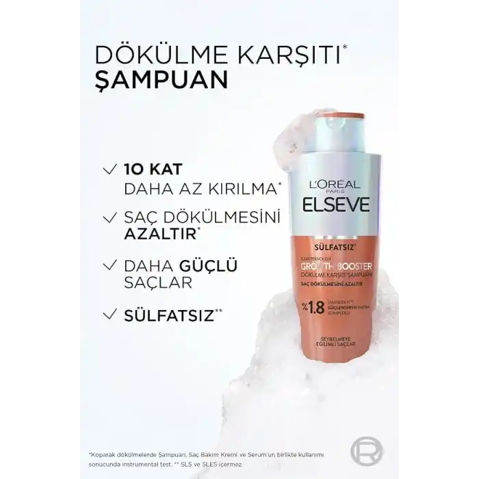LOreal Paris ELSEVE Growth Booster Dökülme Karşıtı Saç Bakım Şampuanı 200ml
