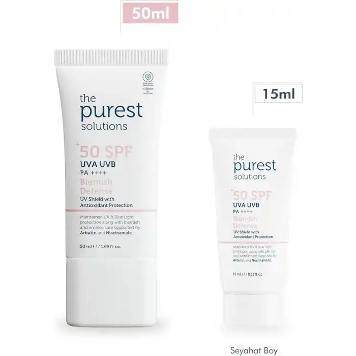 The Purest Solutions Lekeli Ciltler İçin Antioksidan Destekli Güneş Kremi, 50+ SPF UVA/UVB Blemish Defense, Antioxidant Protection