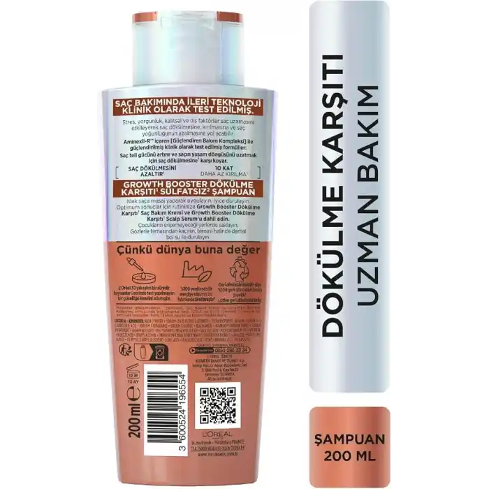 LOreal Paris ELSEVE Growth Booster Dökülme Karşıtı Saç Bakım Şampuanı 200ml
