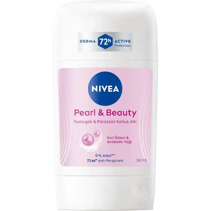 NIVEA Kadın Stick Deodorant Pearl & Beauty 50ml, 72 Saat Anti-perspirant, Yumuşak ve Pürüzsüz Koltuk Altı