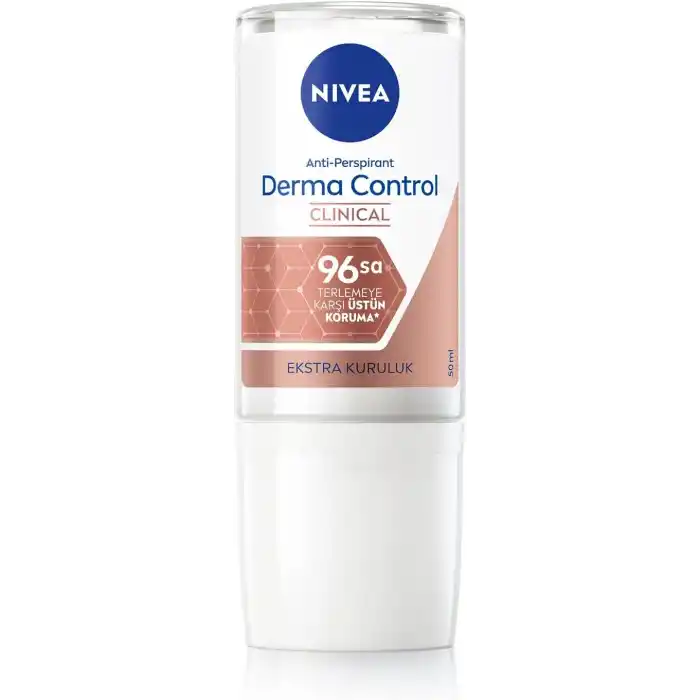 NIVEA Derma Control Clinical Kadın Roll-on deodorant 50 ml,96 saat üstün koruma,Anti-perspirant