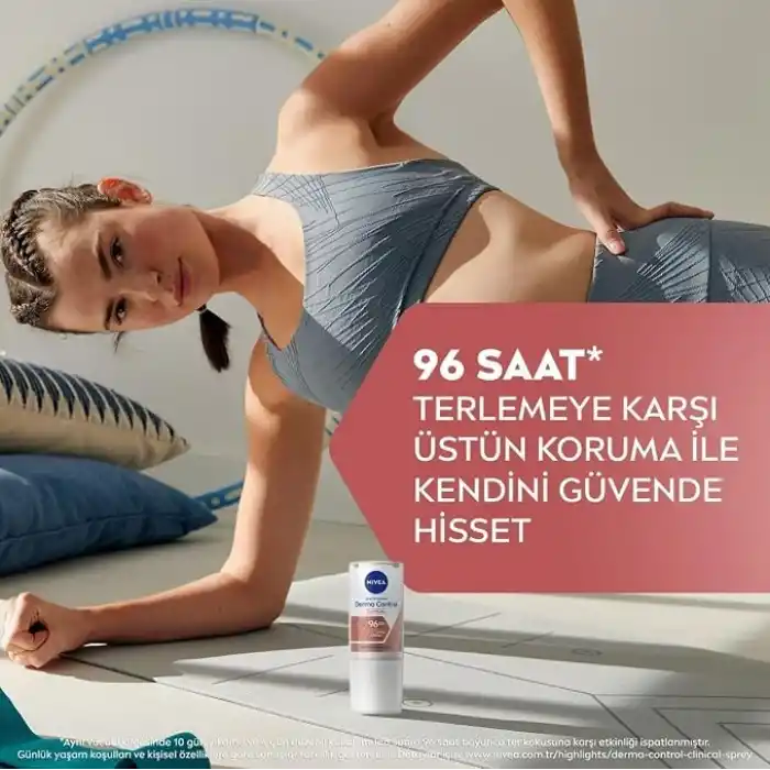 NIVEA Derma Control Clinical Kadın Roll-on deodorant 50 ml,96 saat üstün koruma,Anti-perspirant