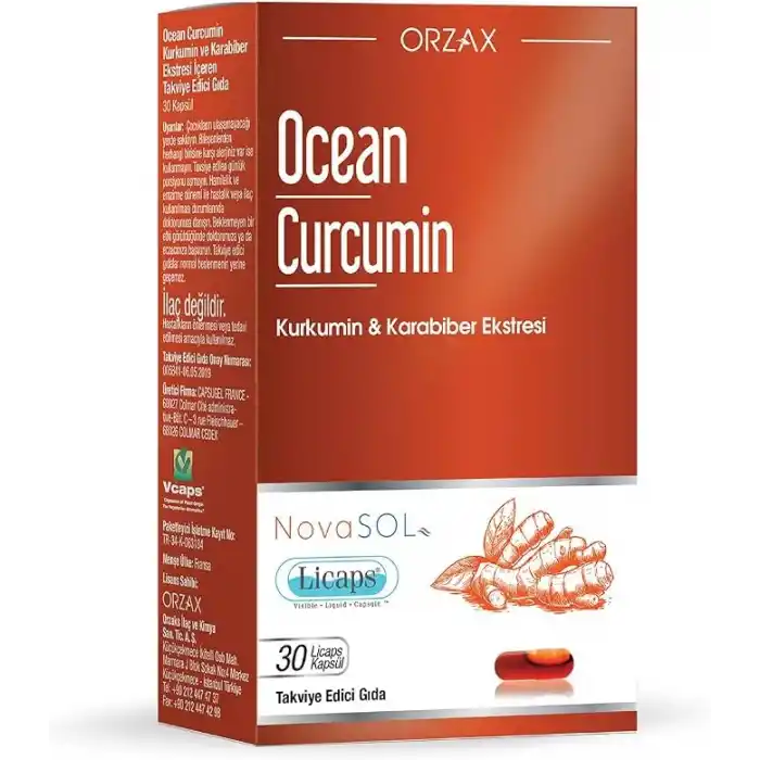 Ocean Curcumin ve Karabiber Ekstresi İçeren 30 Kapsül