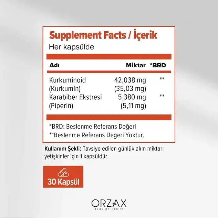 Ocean Curcumin ve Karabiber Ekstresi İçeren 30 Kapsül